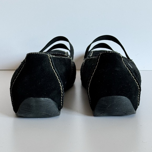 Aerosoles Womens 7.5M Black Suede Mary Jane Flats Elastic Comfort Shoes - Picture 3 of 7